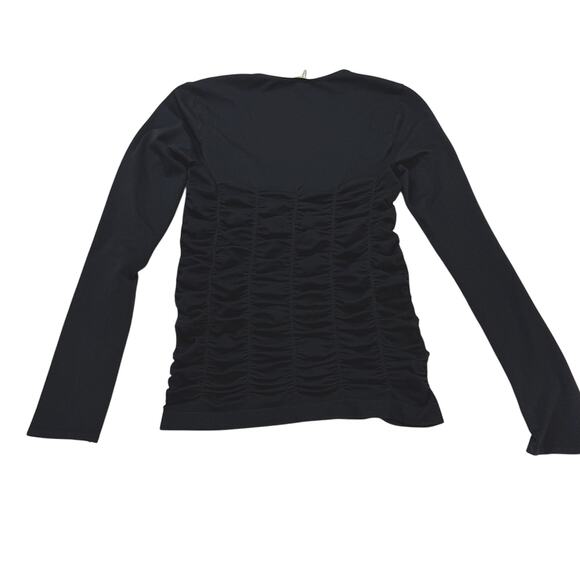 Last Tango Black Fitted Top Stretchy Ruched Detail No Seams Long Sleeve - Picture 15 of 16